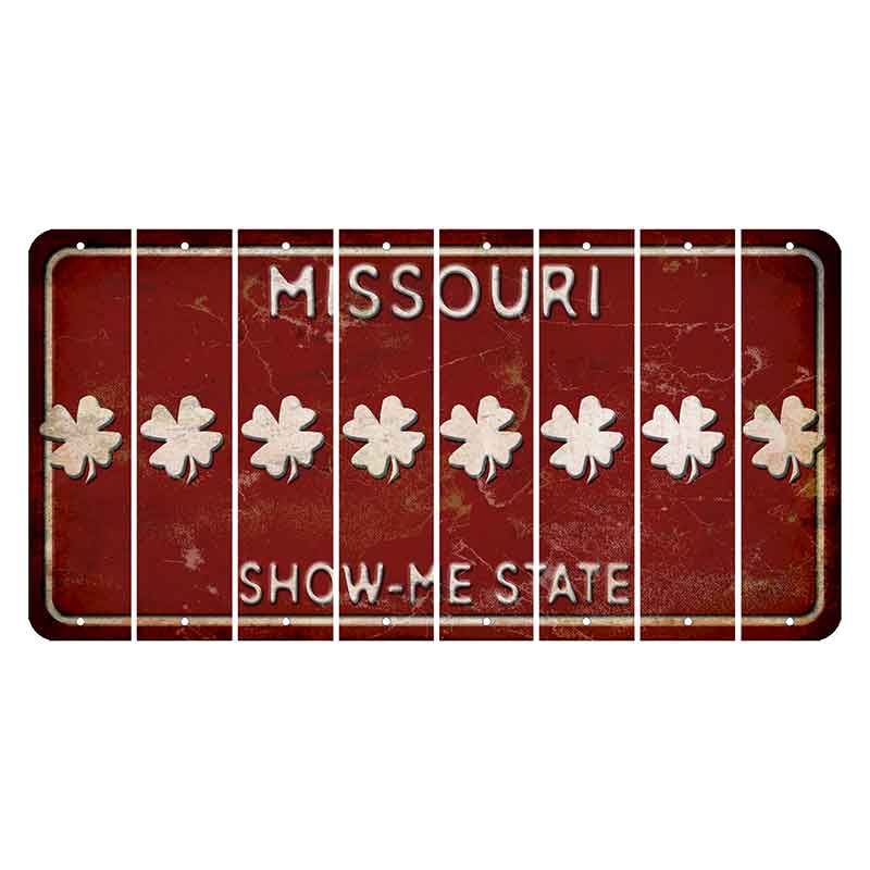 Missouri Maroon Show Me State Cut License Plate Strips (Set of 8) Shamrock