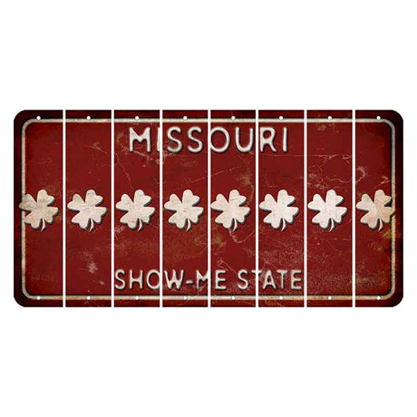 Missouri Maroon Show Me State Cut License Plate Strips (Set of 8) Shamrock