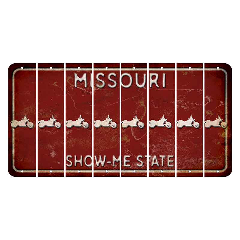 Missouri Maroon Show Me State Cut License Plate Strips (Set of 8) Motorcycle