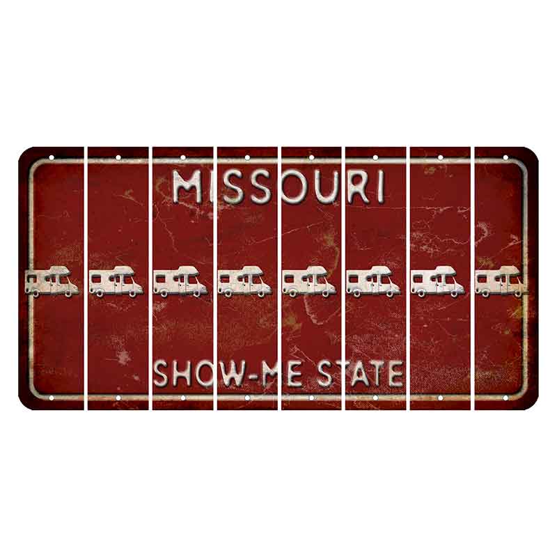 Missouri Maroon Show Me State Cut License Plate Strips (Set of 8) Camper