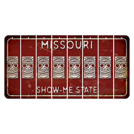 Missouri Maroon Show Me State Cut License Plate Strips (Set of 8) Tiki