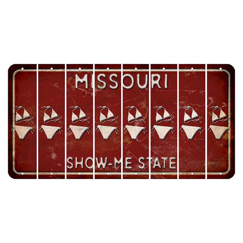 Missouri Maroon Show Me State Cut License Plate Strips (Set of 8) Bikini