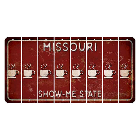 Missouri Maroon Show Me State Cut License Plate Strips (Set of 8) Coffee Mug