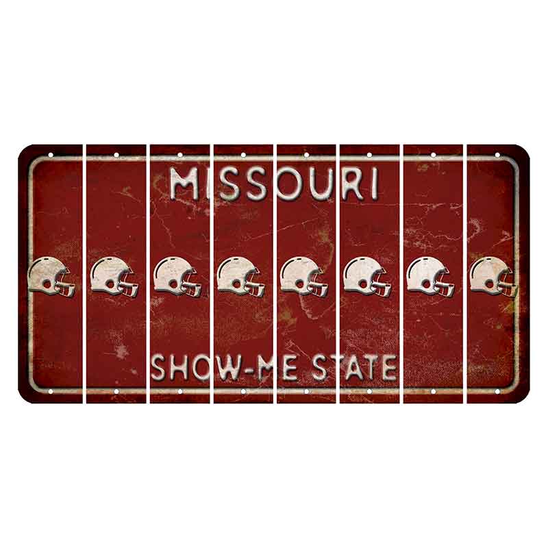 Missouri Maroon Show Me State Cut License Plate Strips (Set of 8) Football Helmet