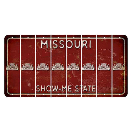 Missouri Maroon Show Me State Cut License Plate Strips (Set of 8) Hot Rod