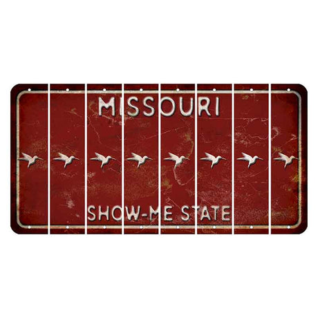 Missouri Maroon Show Me State Cut License Plate Strips (Set of 8) Hummingbird