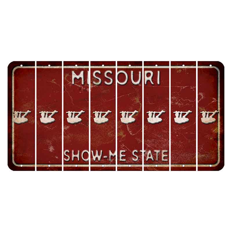 Missouri Maroon Show Me State Cut License Plate Strips (Set of 8) Sloth