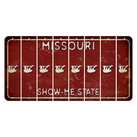 Missouri Maroon Show Me State Cut License Plate Strips (Set of 8) Sloth