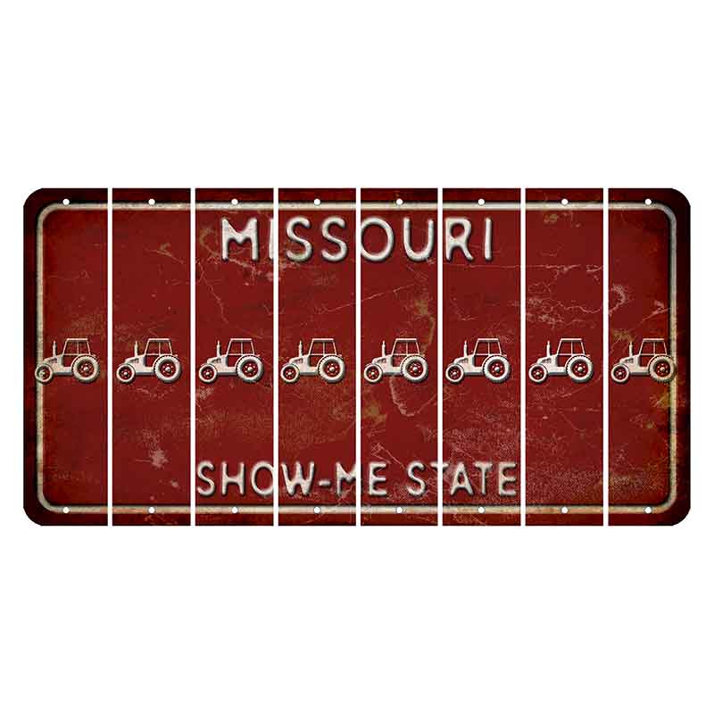 Missouri Maroon Show Me State Cut License Plate Strips (Set of 8) Tractor