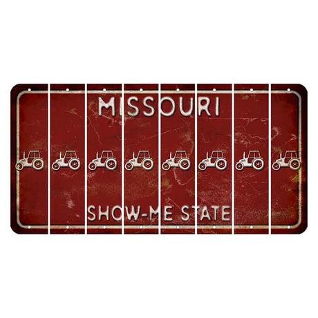 Missouri Maroon Show Me State Cut License Plate Strips (Set of 8) Tractor