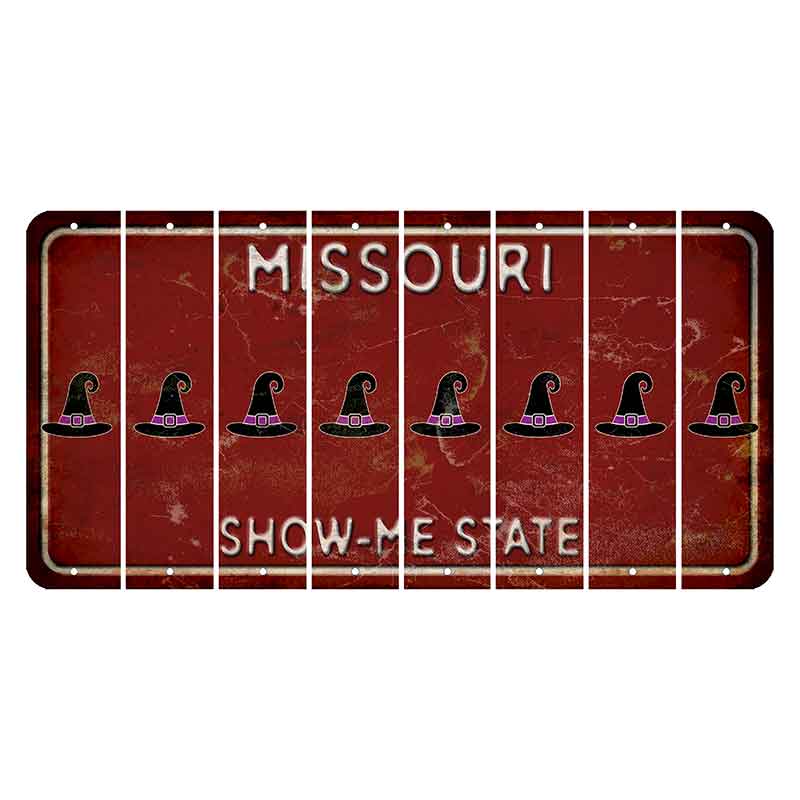 Missouri Maroon Show Me State Cut License Plate Strips (Set of 8) Witches Hat