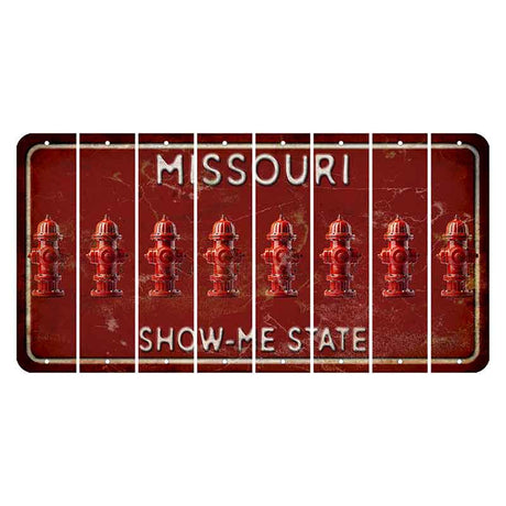 Missouri Maroon Show Me State Cut License Plate Strips (Set of 8) Fire Hydrant