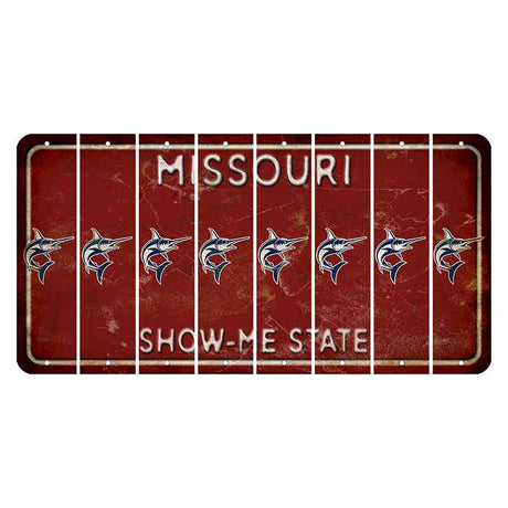 Missouri Maroon Show Me State Cut License Plate Strips (Set of 8) Swordfish