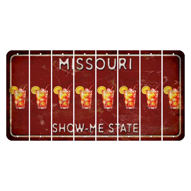 Missouri Maroon Show Me State Cut License Plate Strips (Set of 8) Cocktail