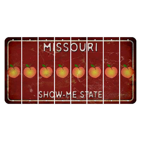 Missouri Maroon Show Me State Cut License Plate Strips (Set of 8) Peach