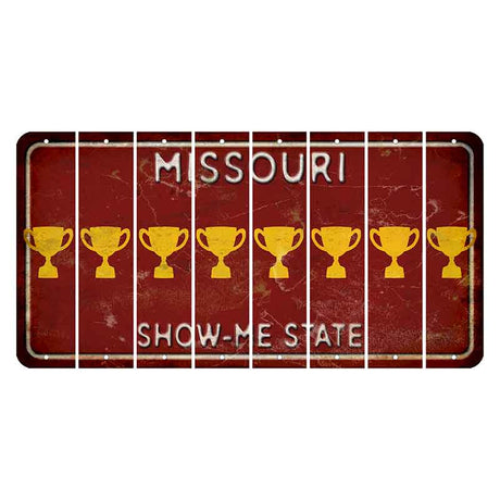 Missouri Maroon Show Me State Cut License Plate Strips (Set of 8) Trophy