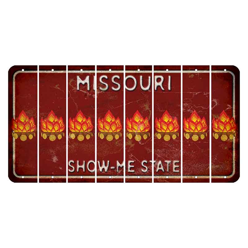 Missouri Maroon Show Me State Cut License Plate Strips (Set of 8) Campfire