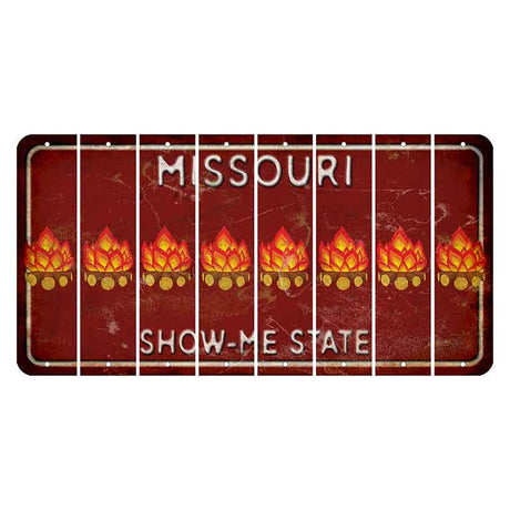 Missouri Maroon Show Me State Cut License Plate Strips (Set of 8) Campfire