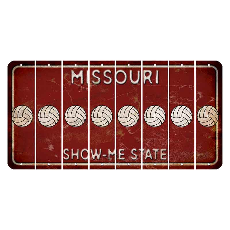 Missouri Maroon Show Me State Cut License Plate Strips (Set of 8) Volleyball