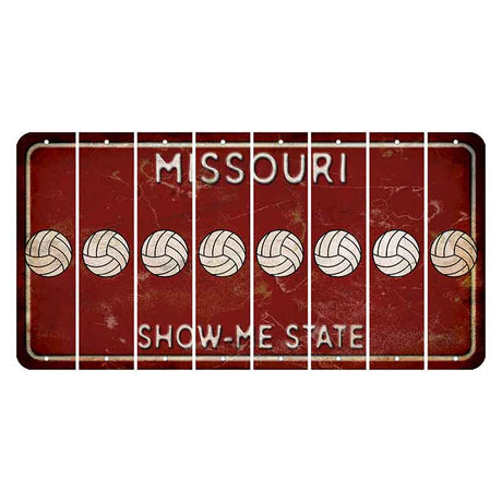 Missouri Maroon Show Me State Cut License Plate Strips (Set of 8) Volleyball