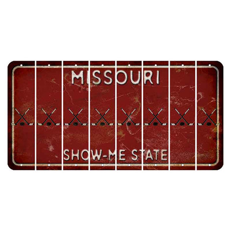 Missouri Maroon Show Me State Cut License Plate Strips (Set of 8) Hockey