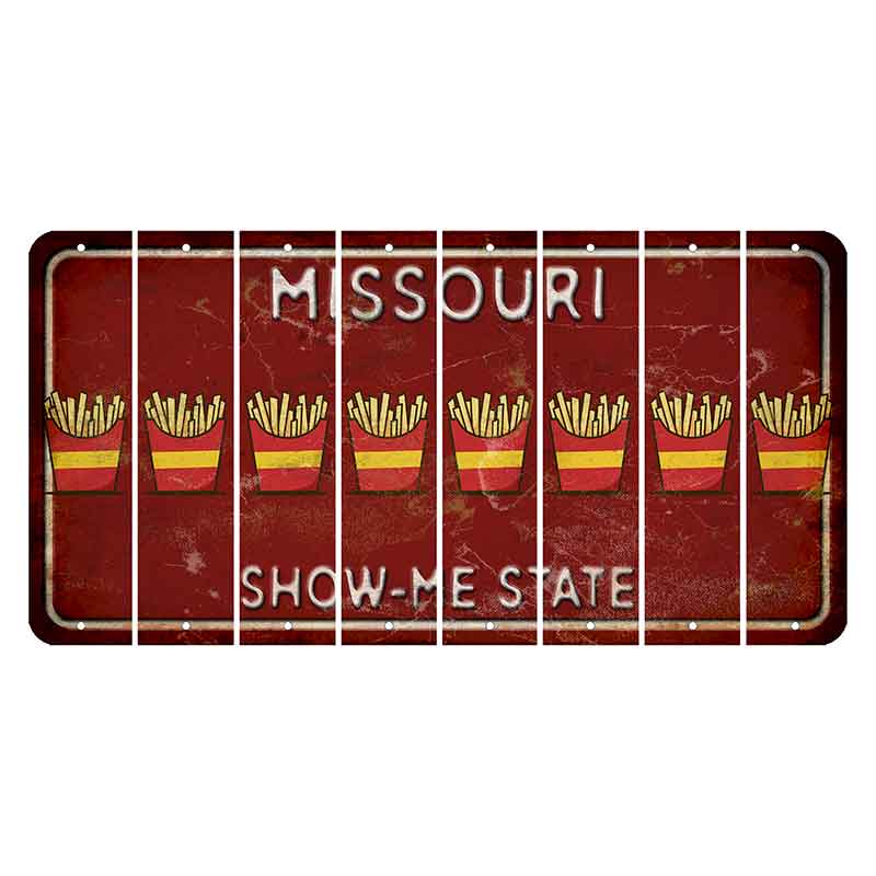 Missouri Maroon Show Me State Cut License Plate Strips (Set of 8) French Fries