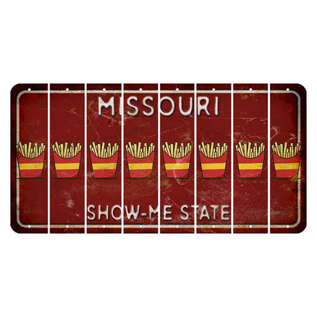 Missouri Maroon Show Me State Cut License Plate Strips (Set of 8) French Fries