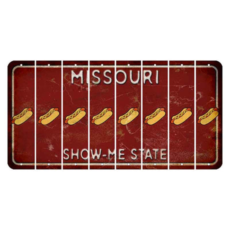 Missouri Maroon Show Me State Cut License Plate Strips (Set of 8) Hotdog