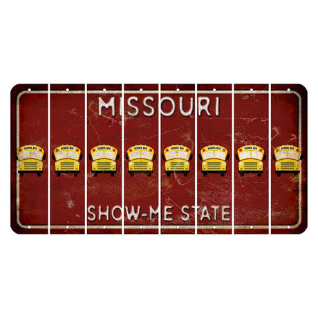 Missouri Maroon Show Me State Cut License Plate Strips (Set of 8) School Bus