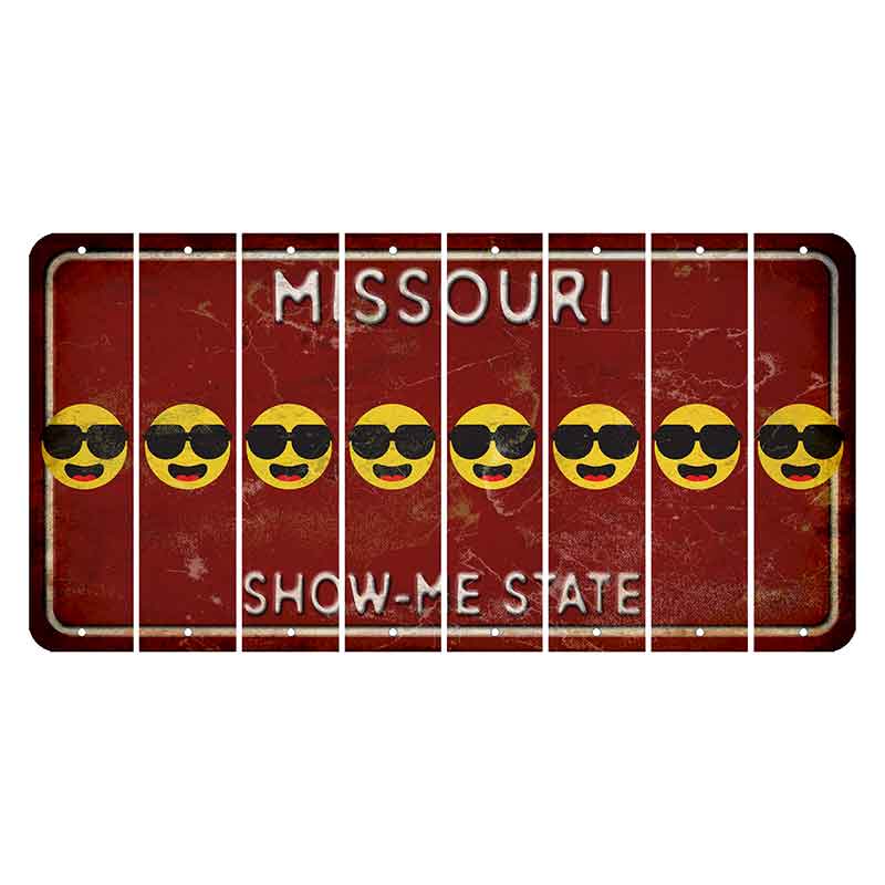 Missouri Maroon Show Me State Cut License Plate Strips (Set of 8) Emoji - Shades