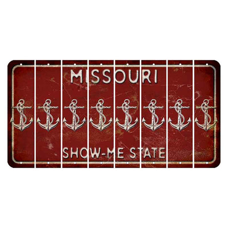 Missouri Maroon Show Me State Cut License Plate Strips (Set of 8) Boat Anchor