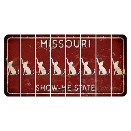 Missouri Maroon Show Me State Cut License Plate Strips (Set of 8) Cat