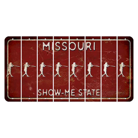 Missouri Maroon Show Me State Cut License Plate Strips (Set of 8) Softball Batter