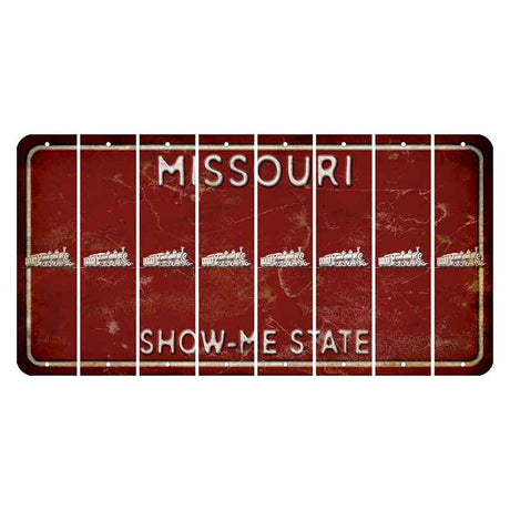 Missouri Maroon Show Me State Cut License Plate Strips (Set of 8) Train