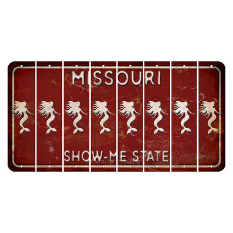 Missouri Maroon Show Me State Cut License Plate Strips (Set of 8) Mermaid