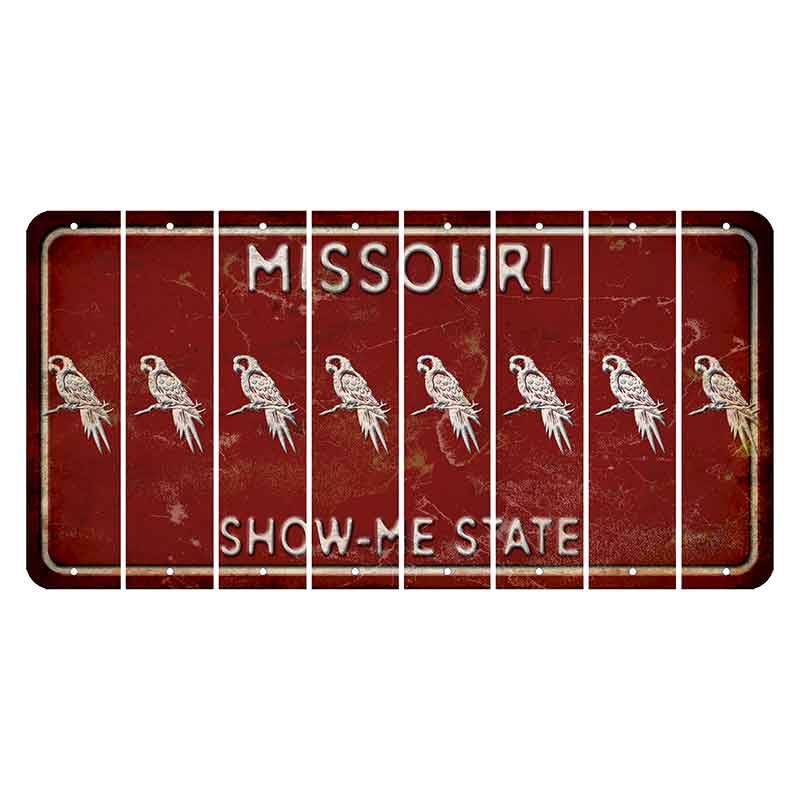 Missouri Maroon Show Me State Cut License Plate Strips (Set of 8) Parrot