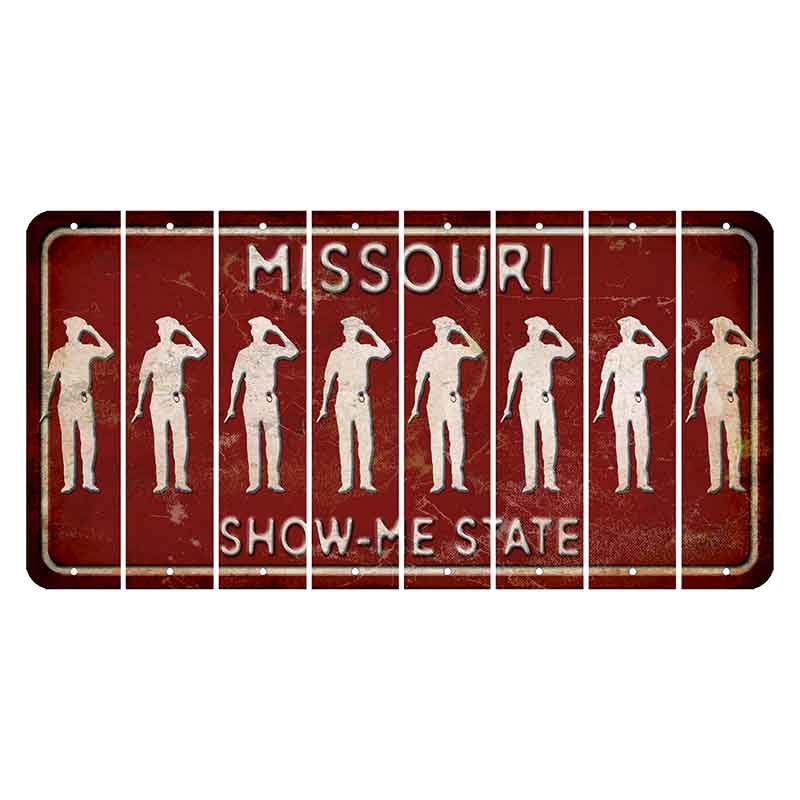 Missouri Maroon Show Me State Cut License Plate Strips (Set of 8) Police Officer