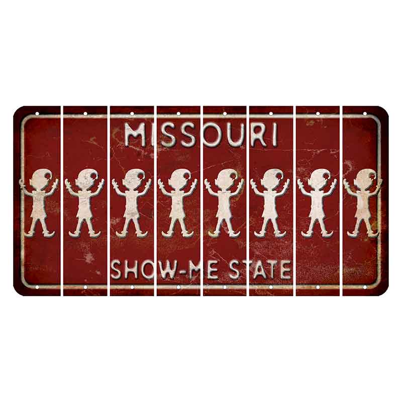 Missouri Maroon Show Me State Cut License Plate Strips (Set of 8) Elf