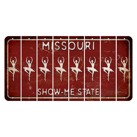 Missouri Maroon Show Me State Cut License Plate Strips (Set of 8) Ballerina Dancer