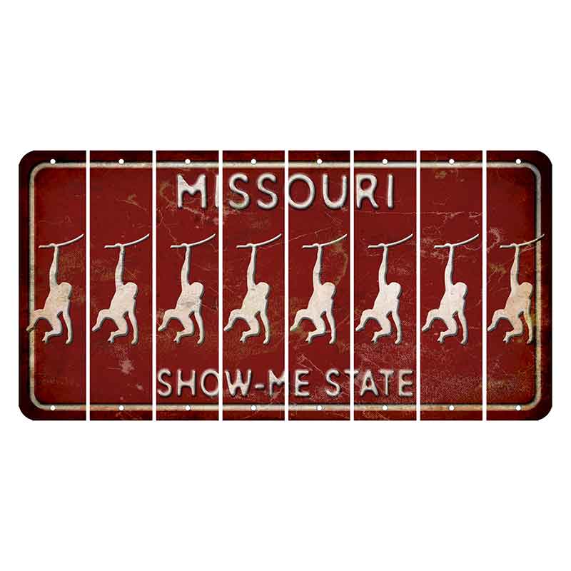 Missouri Maroon Show Me State Cut License Plate Strips (Set of 8) Monkey