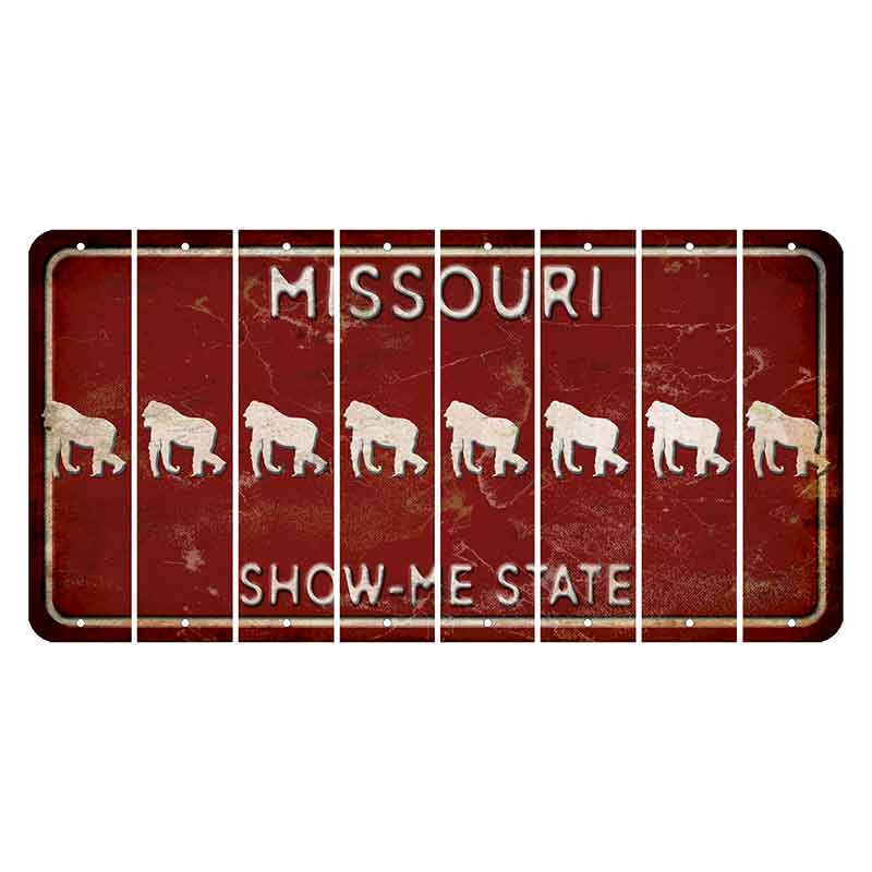 Missouri Maroon Show Me State Cut License Plate Strips (Set of 8) Gorilla