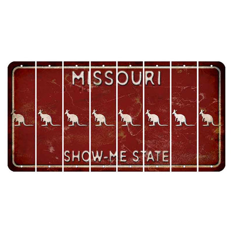 Missouri Maroon Show Me State Cut License Plate Strips (Set of 8) Kangaroo