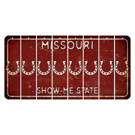 Missouri Maroon Show Me State Cut License Plate Strips (Set of 8) Horseshoe