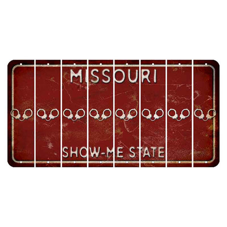 Missouri Maroon Show Me State Cut License Plate Strips (Set of 8) Handcuffs