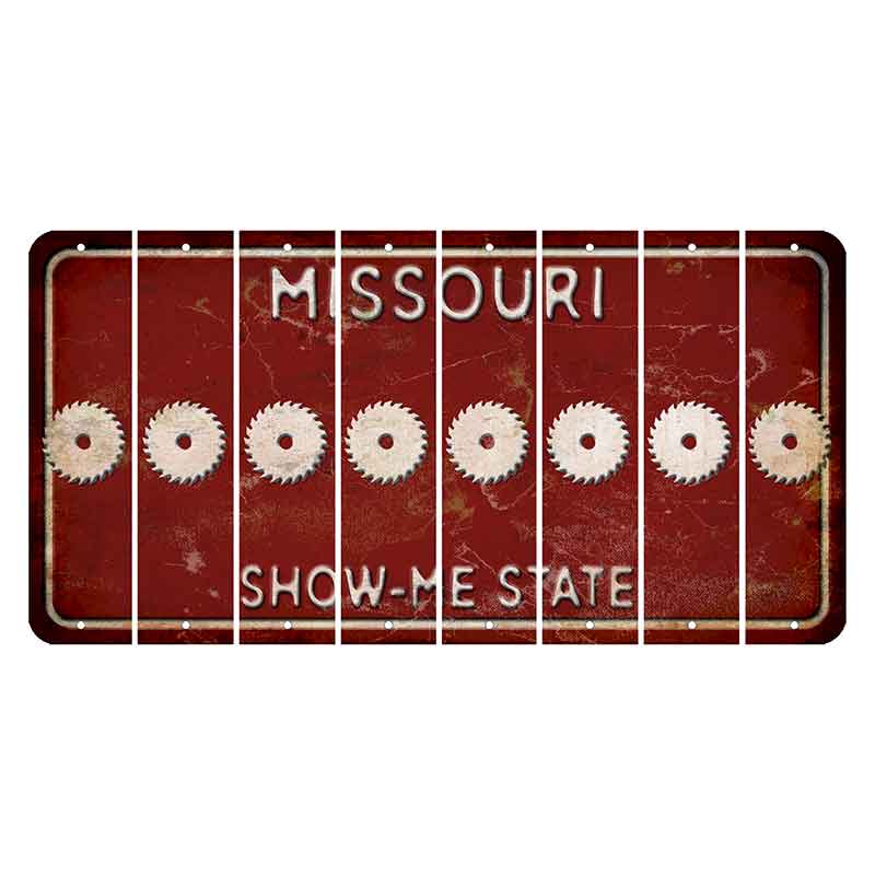 Missouri Maroon Show Me State Cut License Plate Strips (Set of 8) Saw Blade