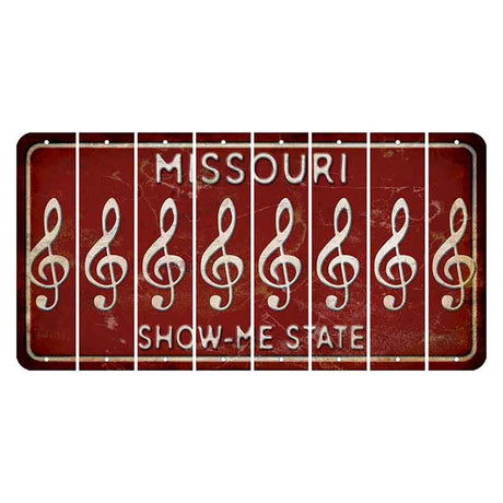 Missouri Maroon Show Me State Cut License Plate Strips (Set of 8) Music Note