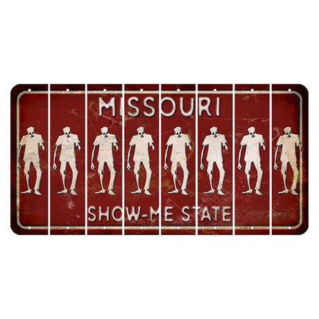 Missouri Maroon Show Me State Cut License Plate Strips (Set of 8) Zombie