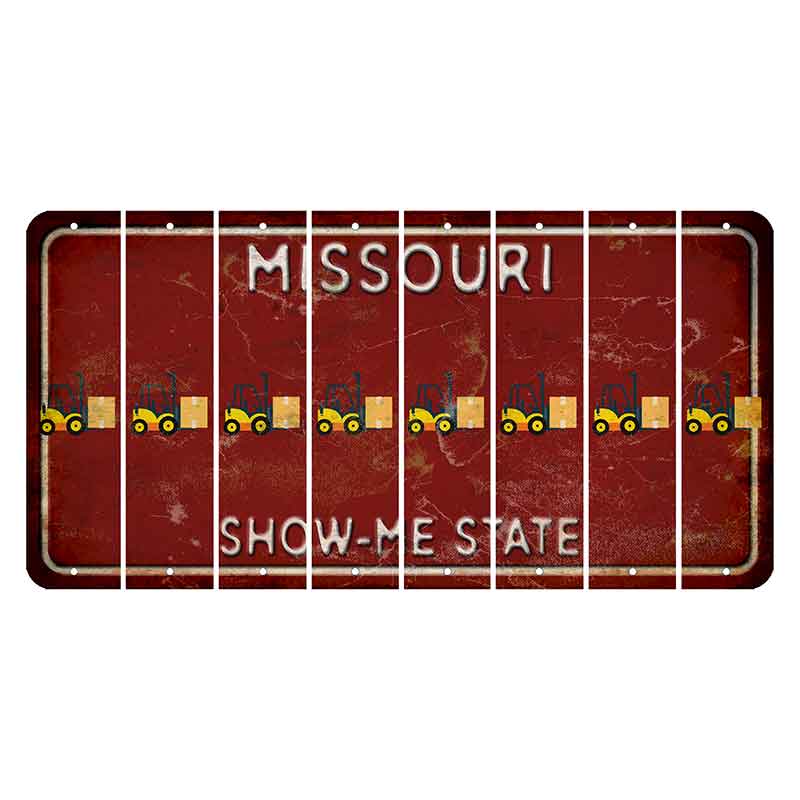 Missouri Maroon Show Me State Cut License Plate Strips (Set of 8) Forklift