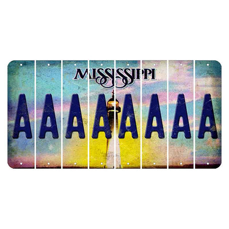 Mississippi Biloxi Lighthouse Cut License Plate Strips (Set of 8) A