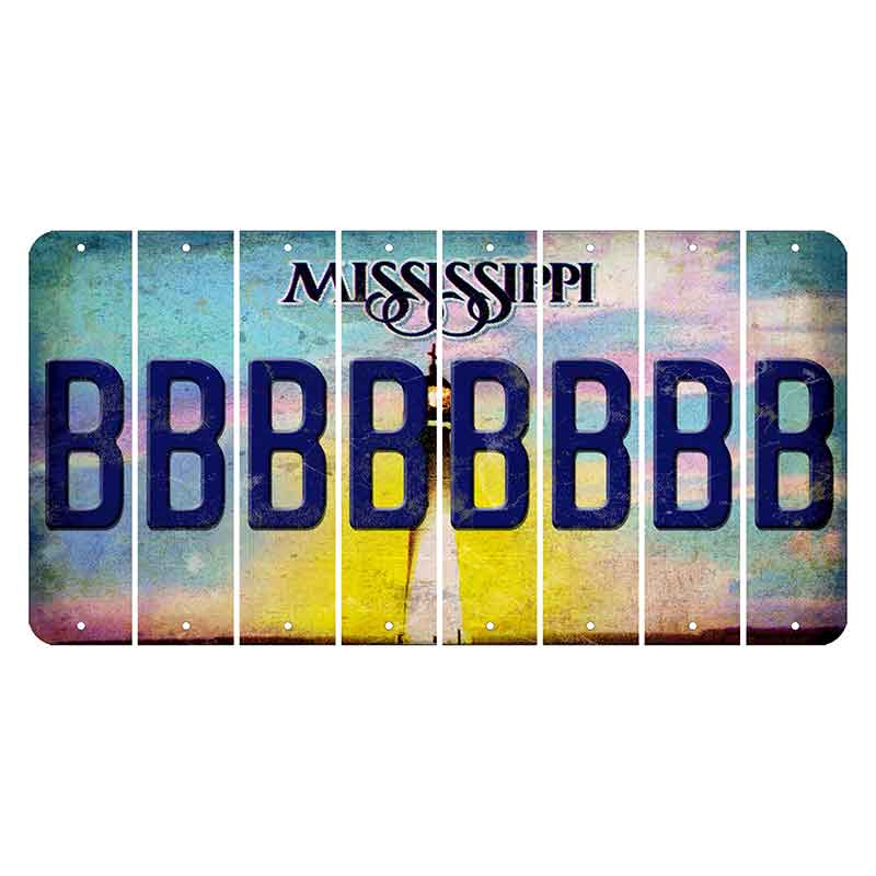 Mississippi Biloxi Lighthouse Cut License Plate Strips (Set of 8) B